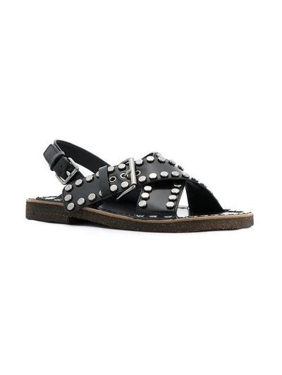 prada vinyl sandals|prada studded pony skin sandals.